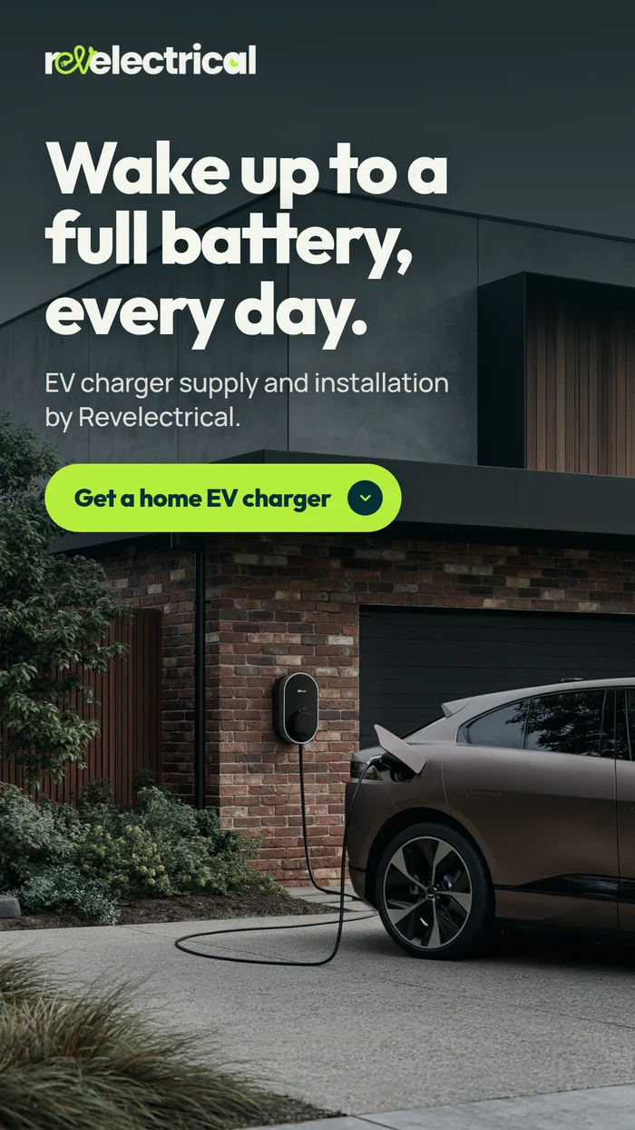 Instagram story ad for electrician Revelectrical, reading Wake up to a full battery, every day