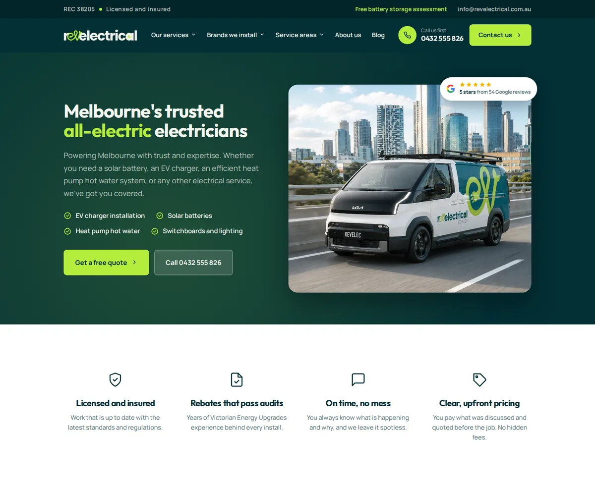 The website on a desktop